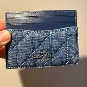 COACH Slim ID Card Case - blue Card Holder with ID Window